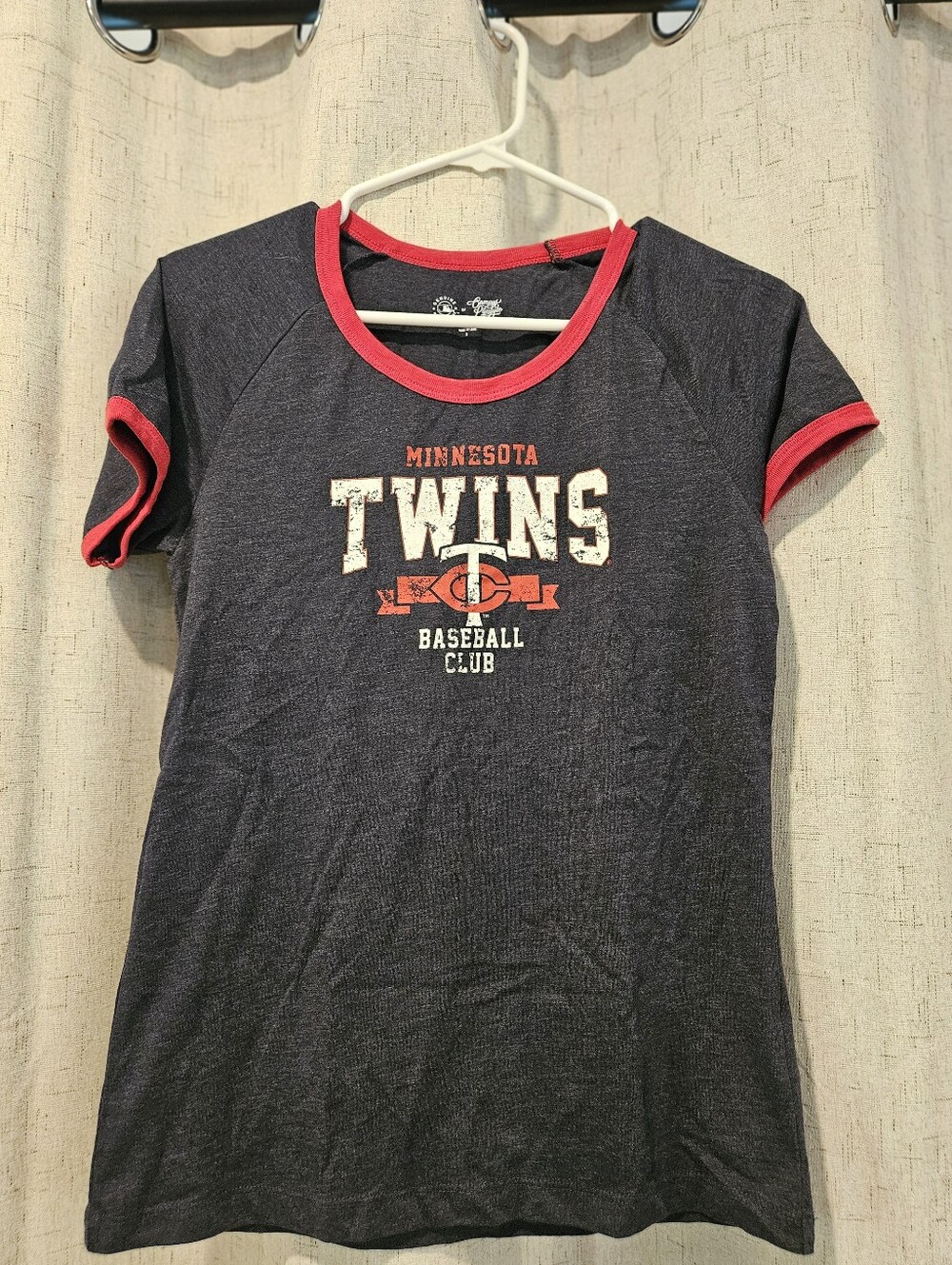 Minnesota Twins Navy & Red Womens Short Sleeve Tee